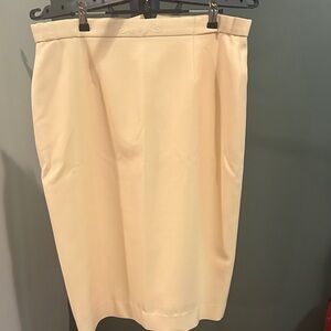 Cream/Yellow Pencil Skirt Knee-Length for Work